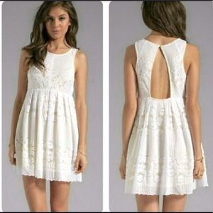 Free People Rocco Yellow & White lace dress